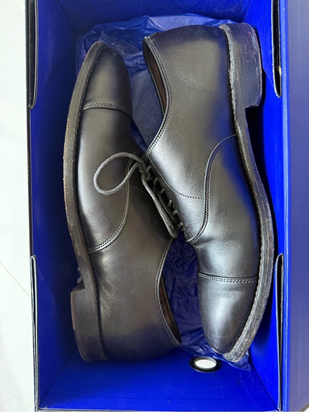 Allen Edmonds The Hopkinson Independence Black Leather Cap Toe Dress Shoe 9.5 D